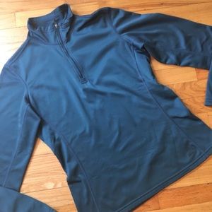 Teal REI quarter zip long sleeve mid layer